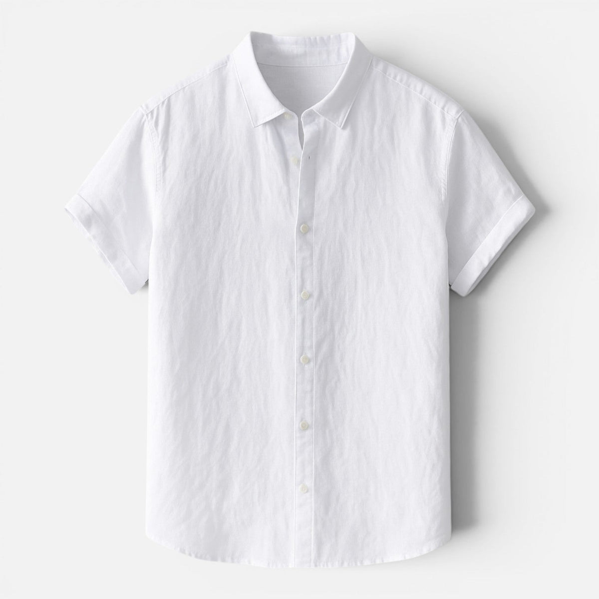 Camicia Uomo in Lino Maniche Corte Traspirante Comoda