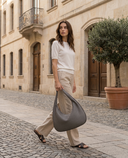 Borsa a Spalla Donna Intrecciata Capiente