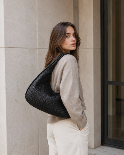 Borsa a Spalla Donna Intrecciata Capiente