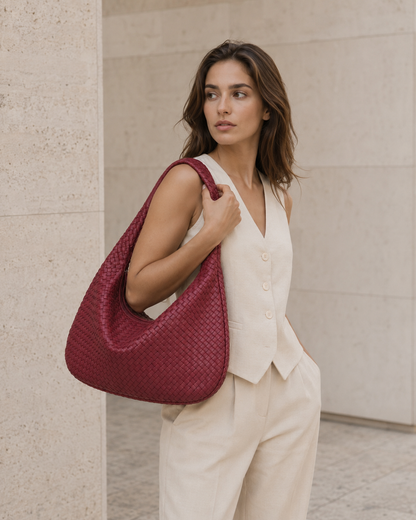 Borsa a Spalla Donna Intrecciata Capiente
