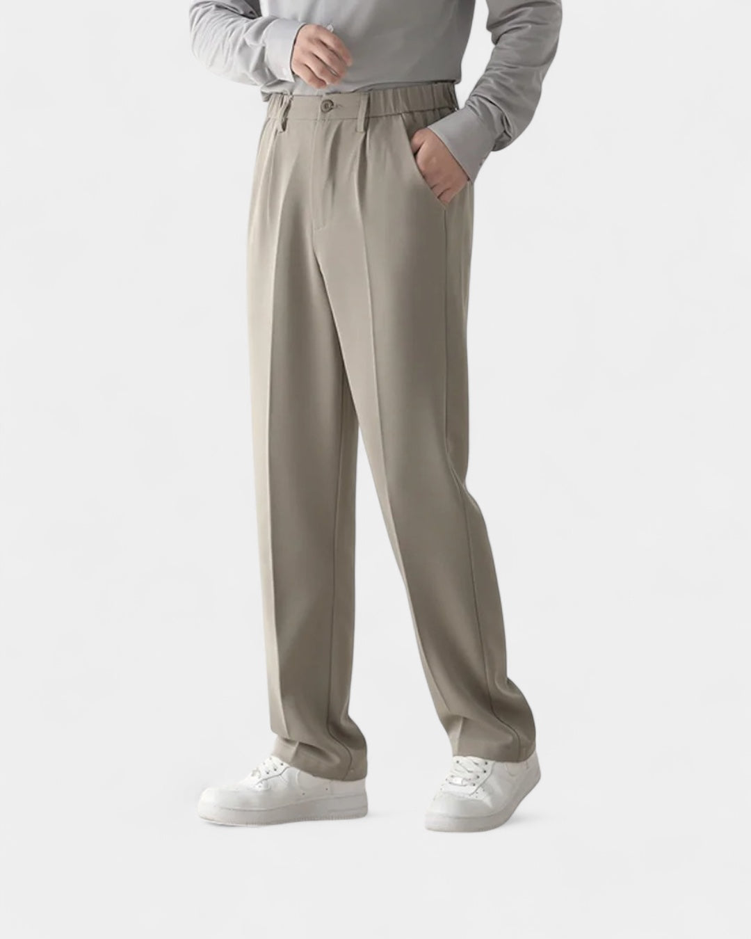 Pantaloni Uomo Sartoriali Semi Ampi Gamba Dritta Linea Pulita