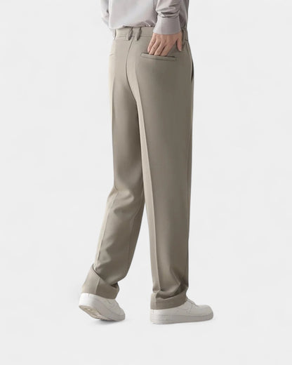 Pantaloni Uomo Sartoriali Semi Ampi Gamba Dritta Linea Pulita
