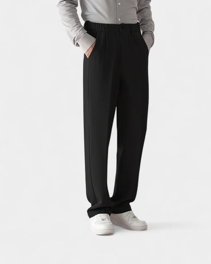 Pantaloni Uomo Sartoriali Semi Ampi Gamba Dritta Linea Pulita