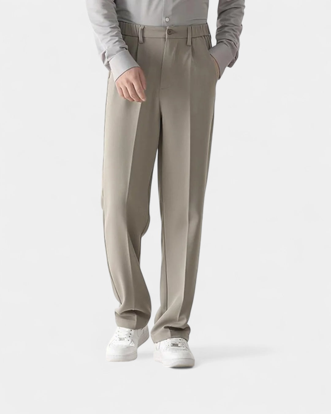 Pantaloni Uomo Sartoriali Semi Ampi Gamba Dritta Linea Pulita