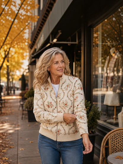 Ingrid | Cardigan Donna con Rami Fioriti