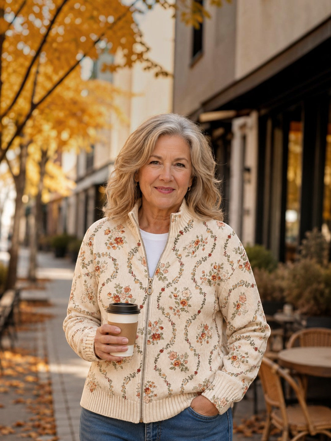 Ingrid | Cardigan Donna con Rami Fioriti