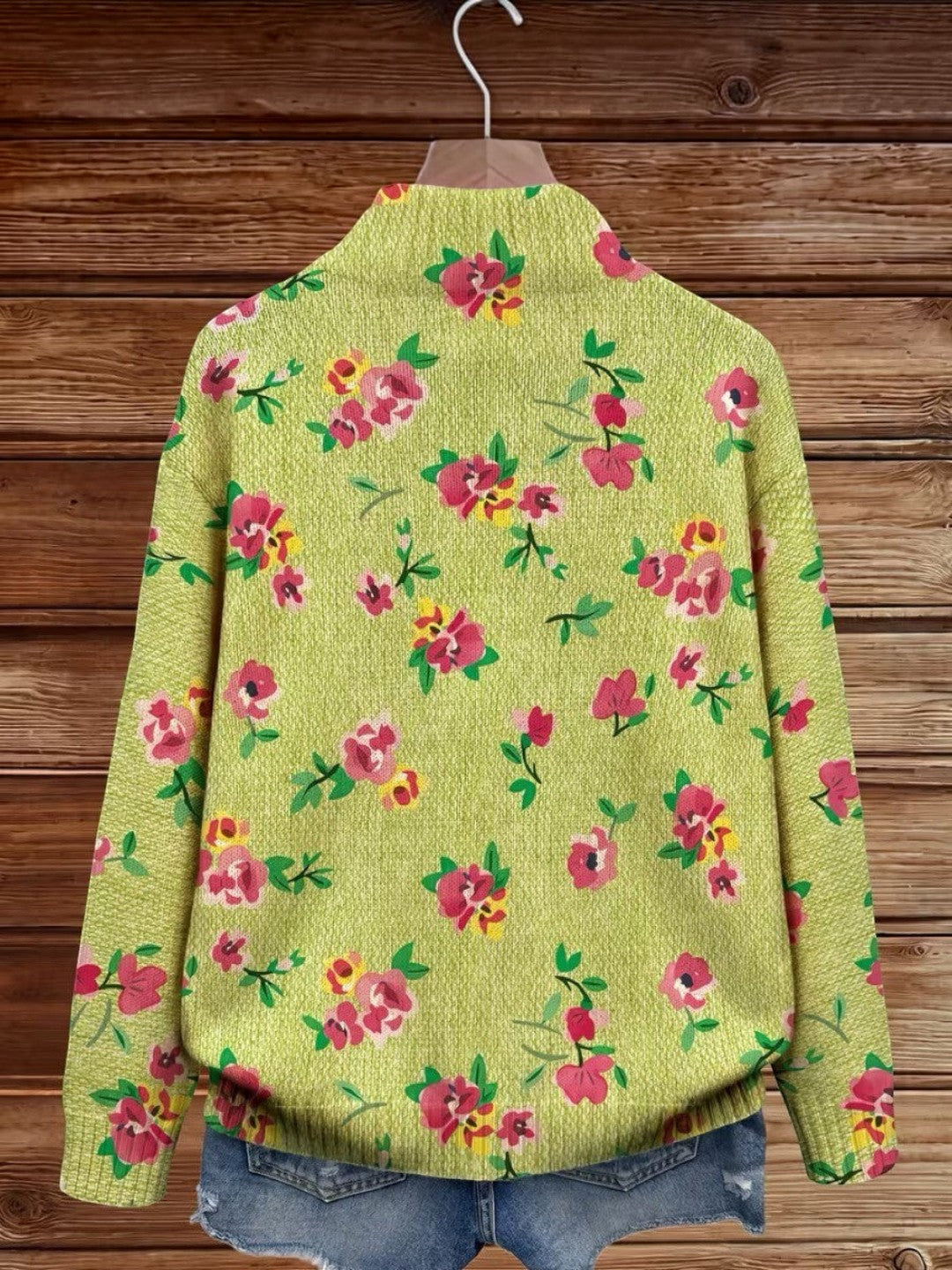 Elke | Cardigan Donna Verde a Fiori