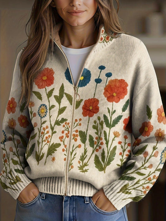 Andrea | Cardigan Donna con Fiori di Campo