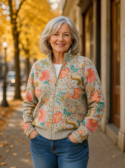 Petra | Cardigan Donna con Giardino Fiorito