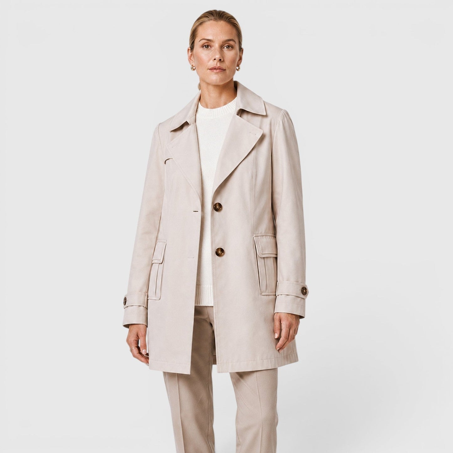 Trench Lungo Donna Slim Leggero