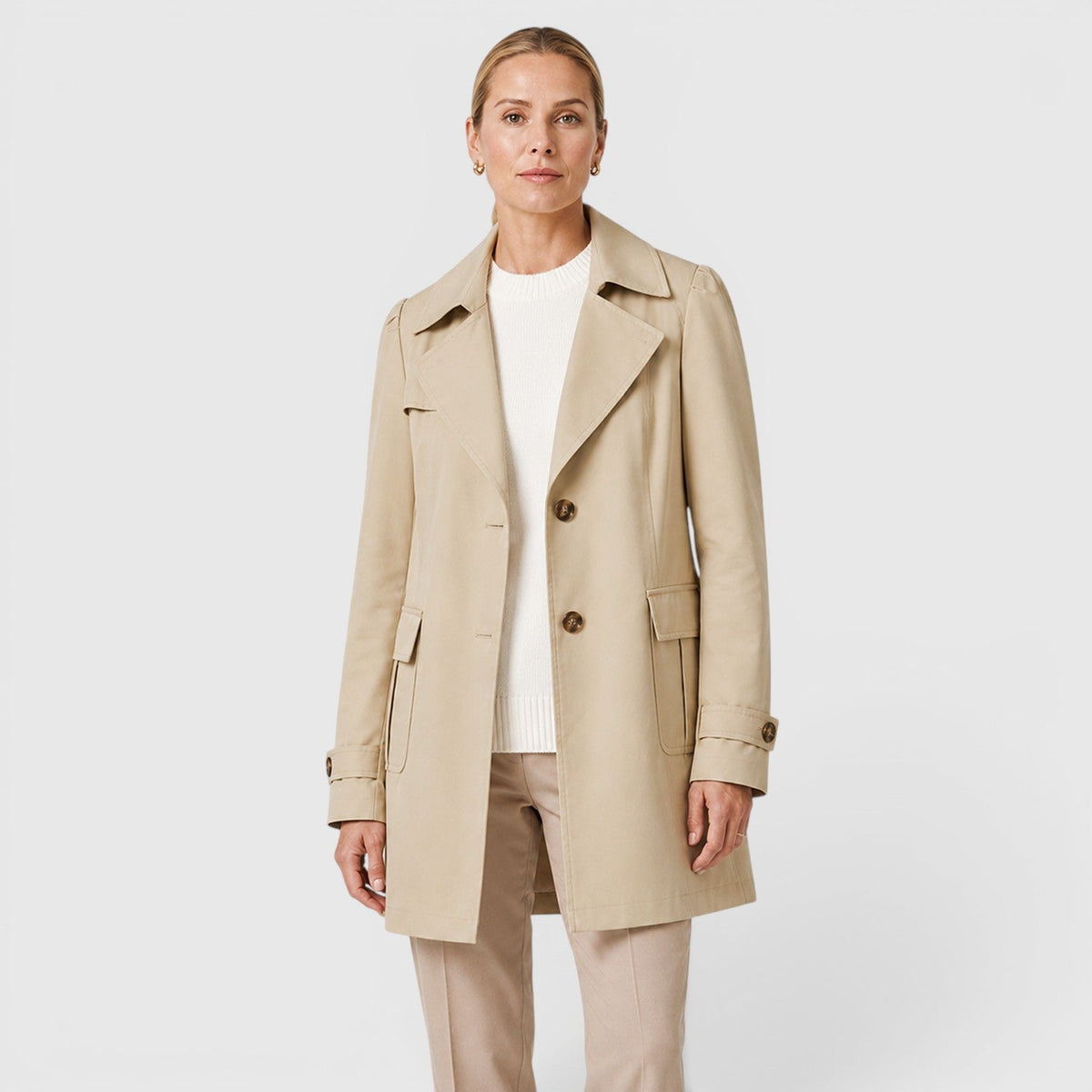 Trench Lungo Donna Slim Leggero