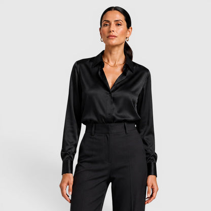 Blusa Donna in Raso con Colletto