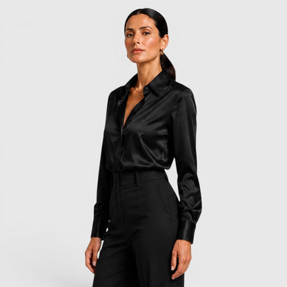 Blusa Donna in Raso con Colletto