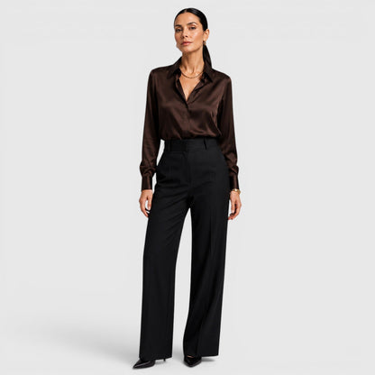 Blusa Donna in Raso con Colletto