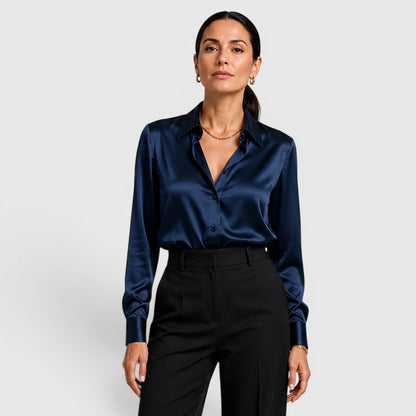 Blusa Donna in Raso con Colletto