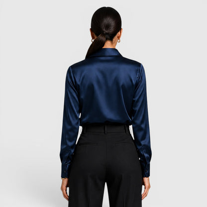 Blusa Donna in Raso con Colletto