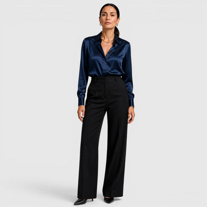 Blusa Donna in Raso con Colletto