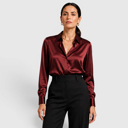 Blusa Donna in Raso con Colletto