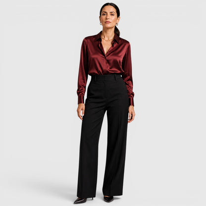 Blusa Donna in Raso con Colletto