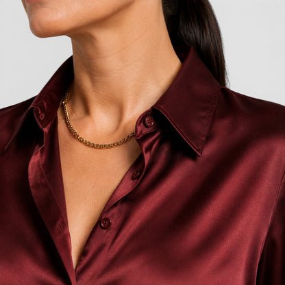 Blusa Donna in Raso con Colletto