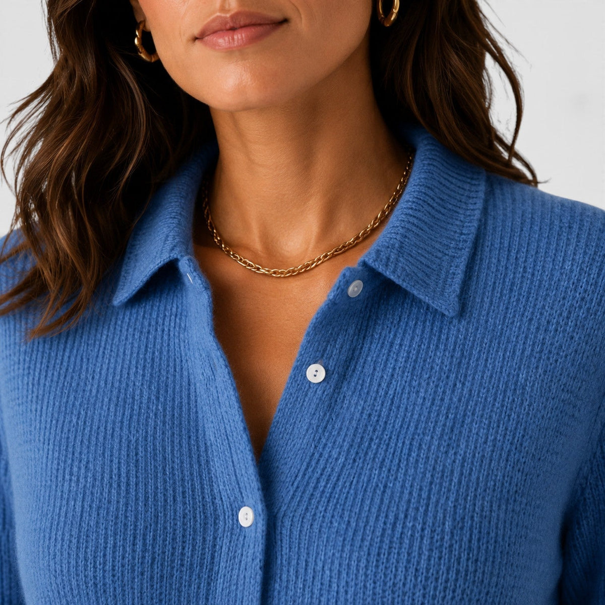 Cardigan Donna con Revers e Bottoni