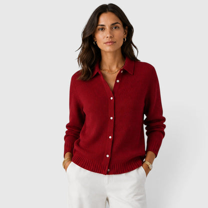 Cardigan Donna con Revers e Bottoni