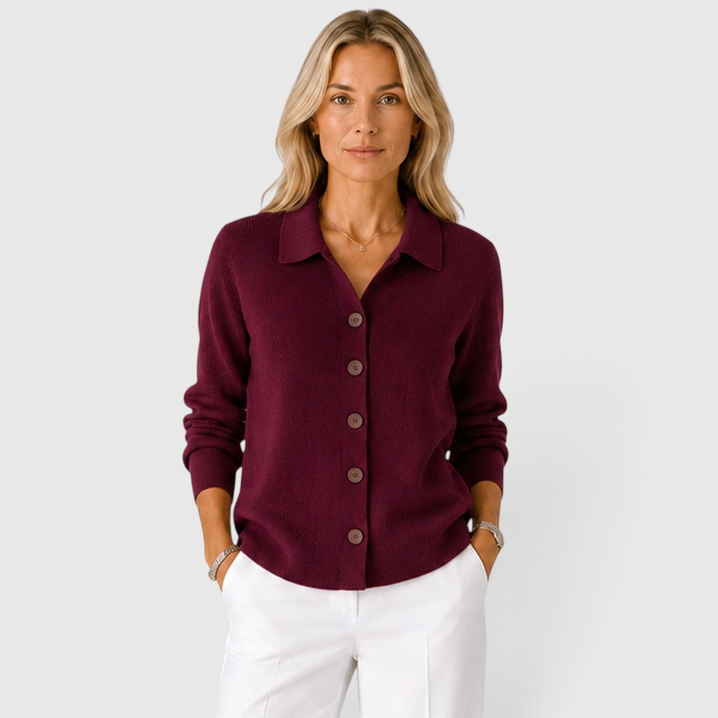 Cardigan Donna in Maglia con Colletto