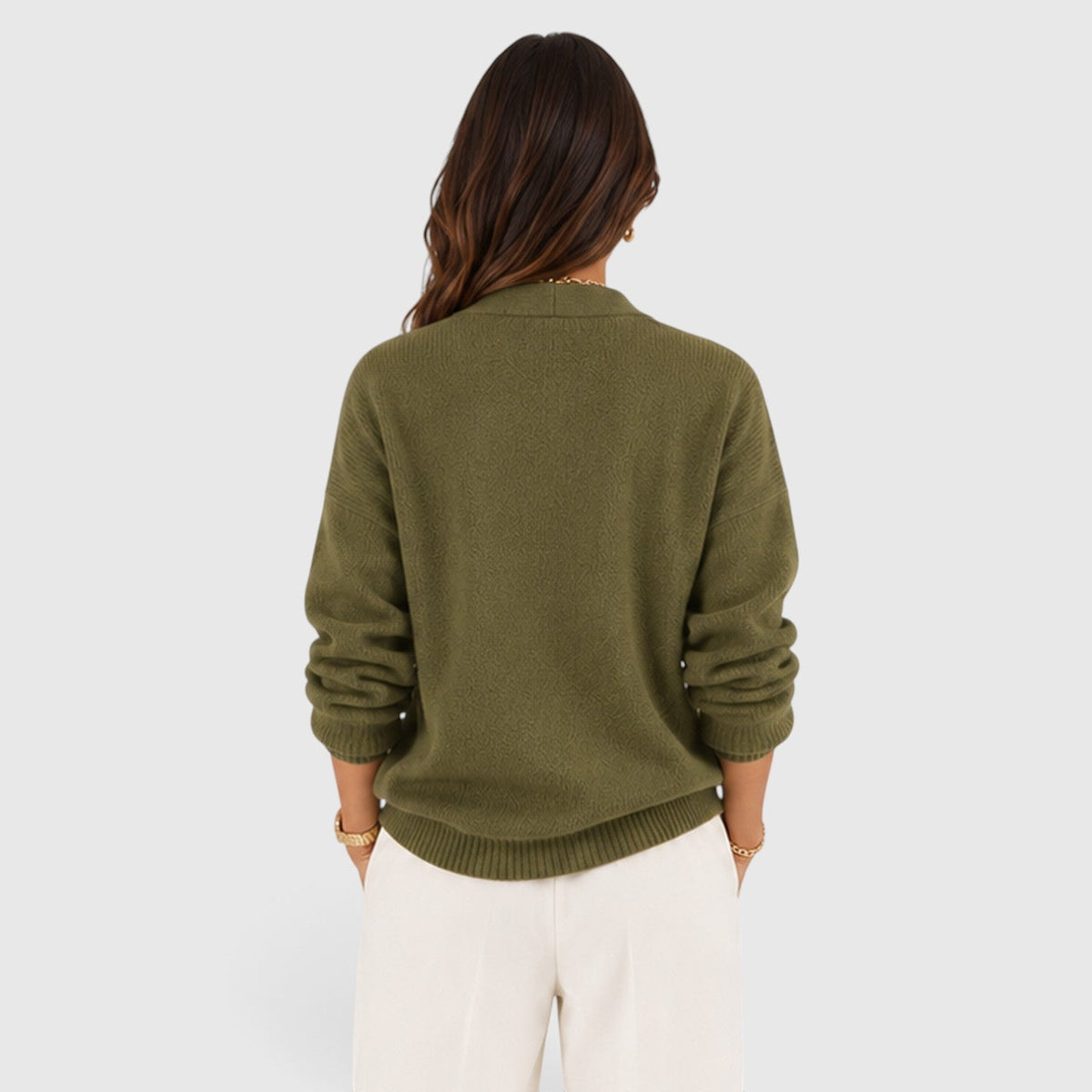 Maglione Donna Scollo a V in Maglia Morbida