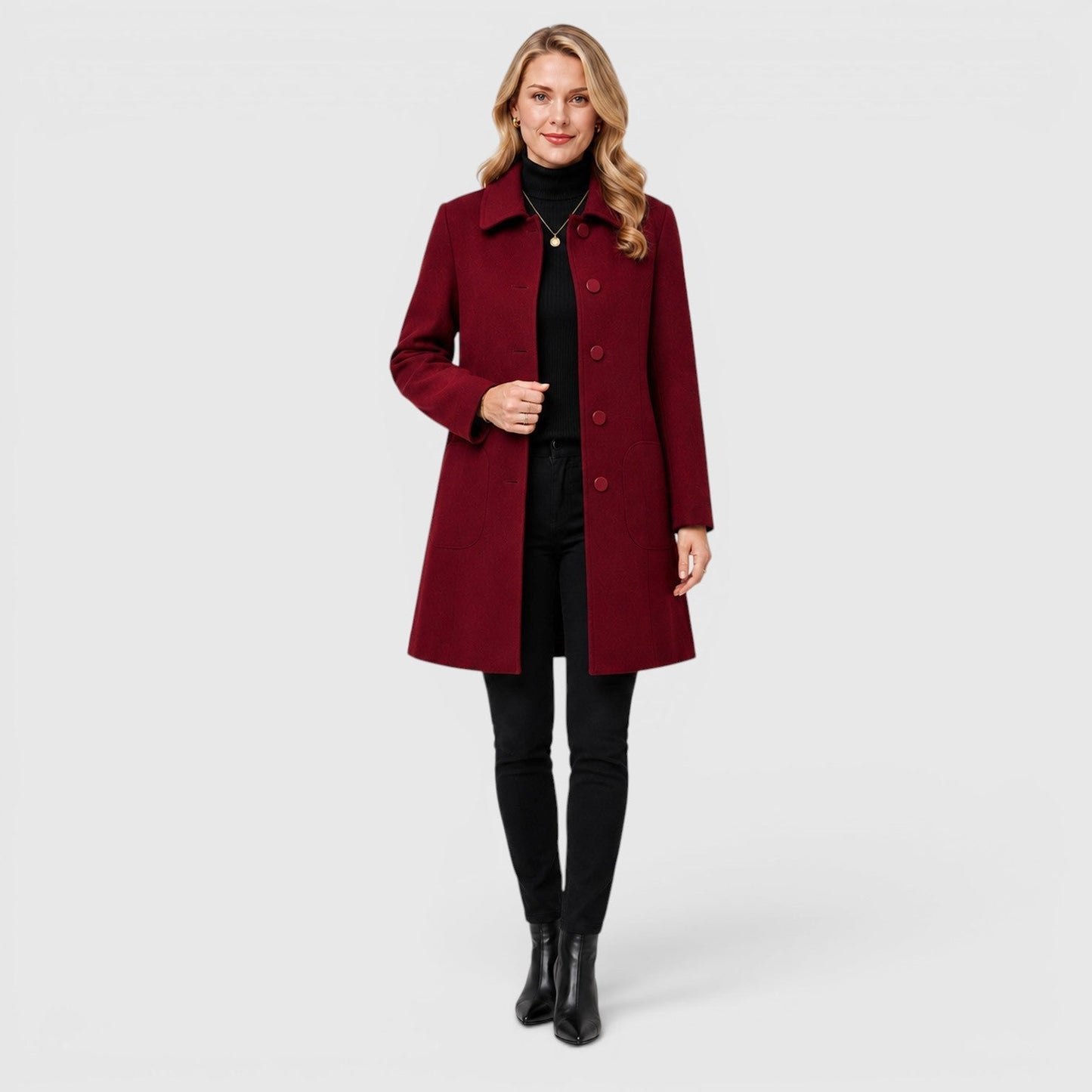Cappotto Lungo Donna in Misto Lana