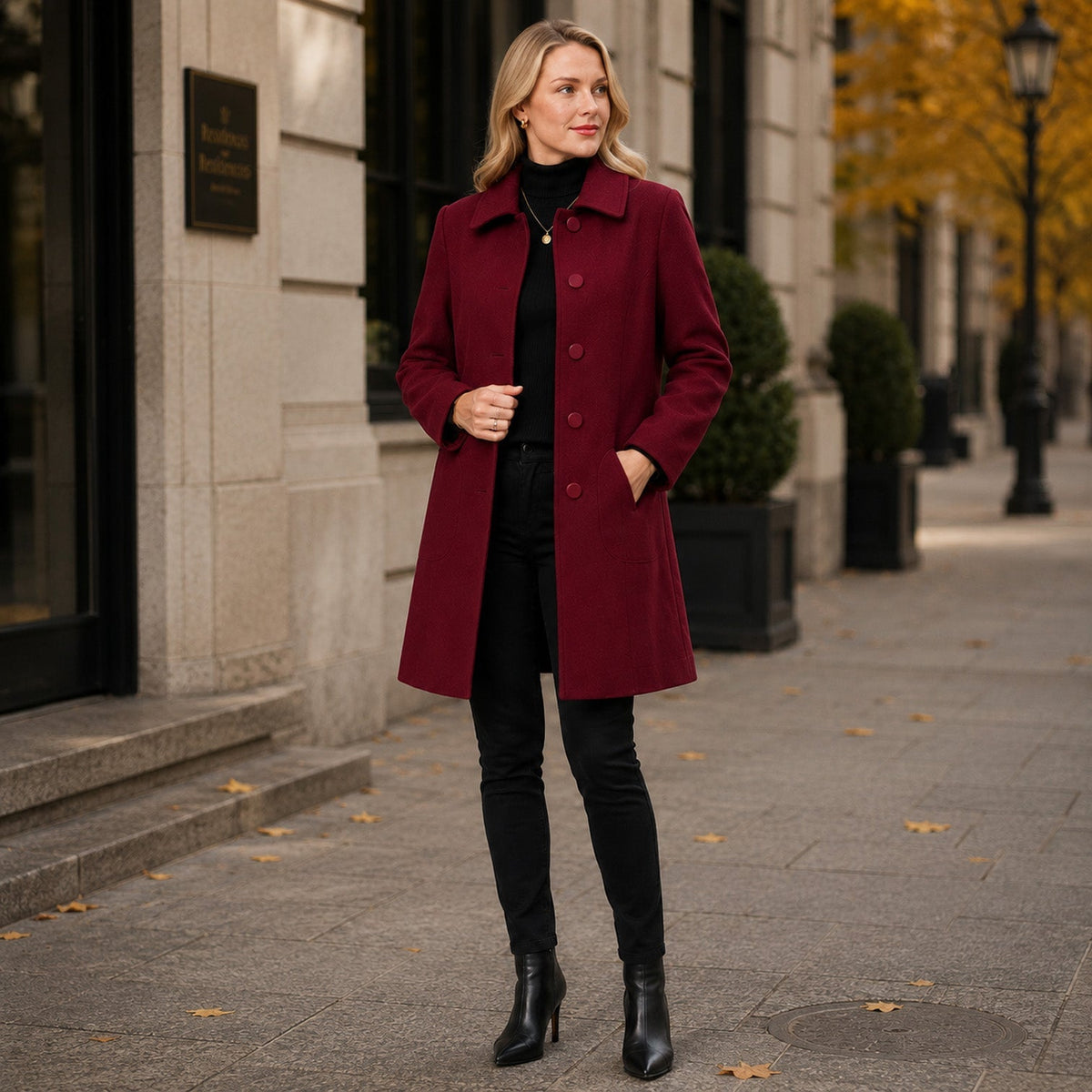 Cappotto Lungo Donna in Misto Lana