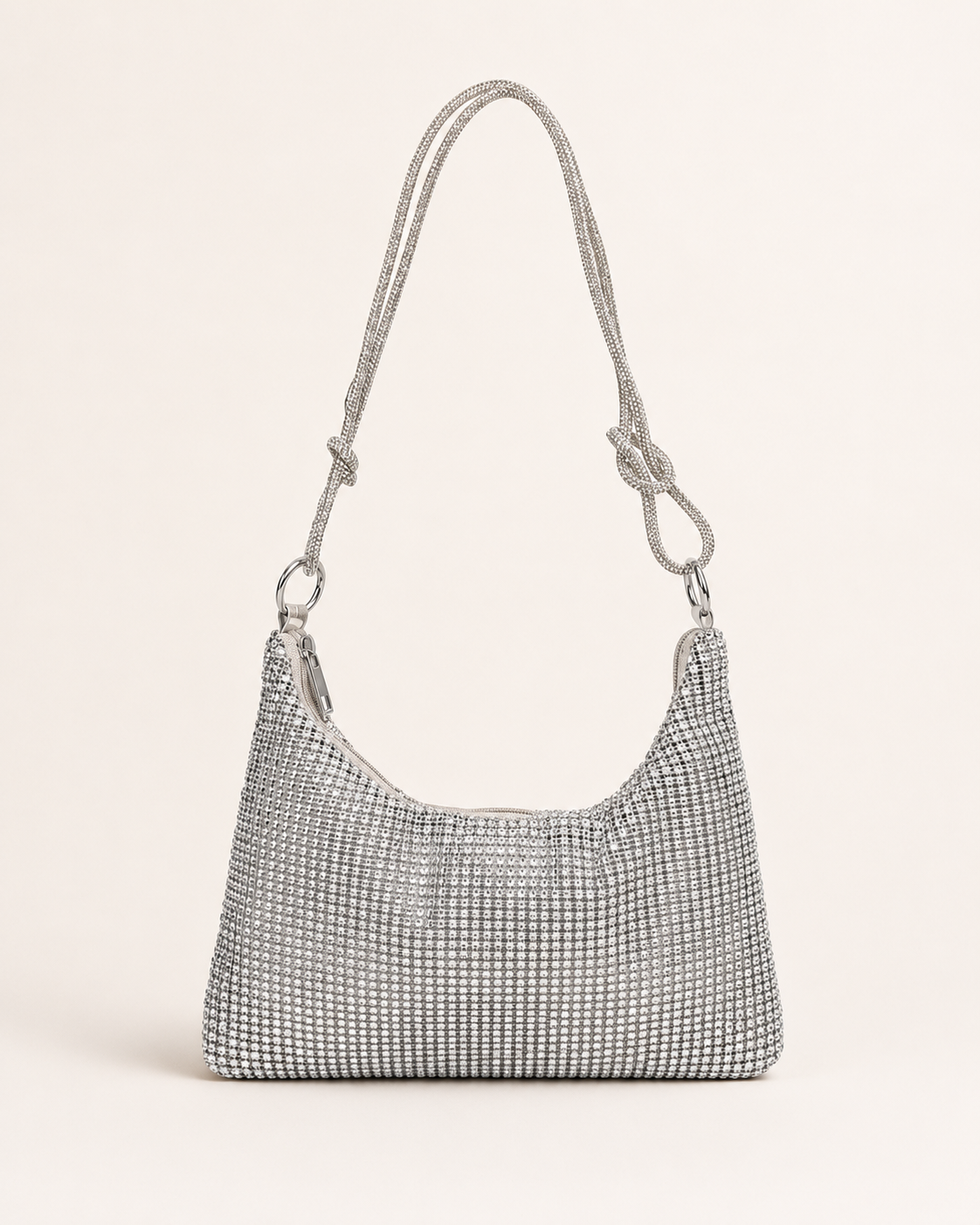Borsa a Spalla Donna con Strass e Tracolla a Catena