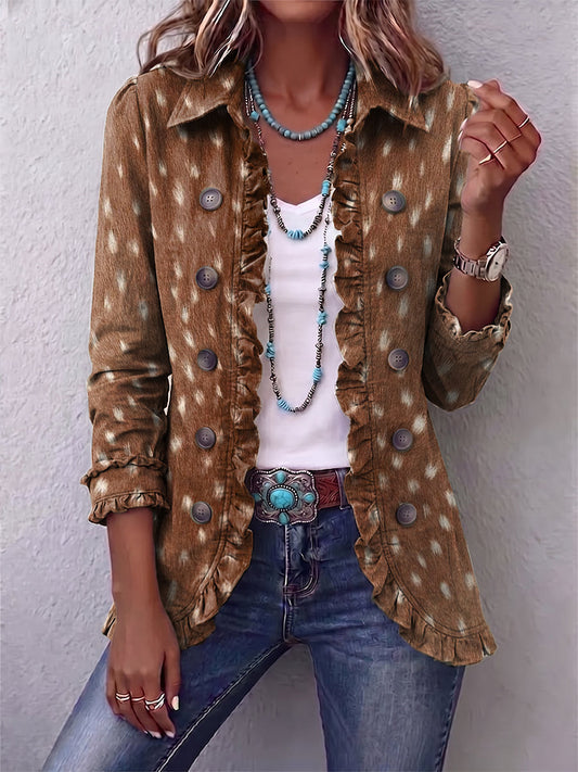 Nicolasa | Giacca Donna Stampa Animalier con Volant