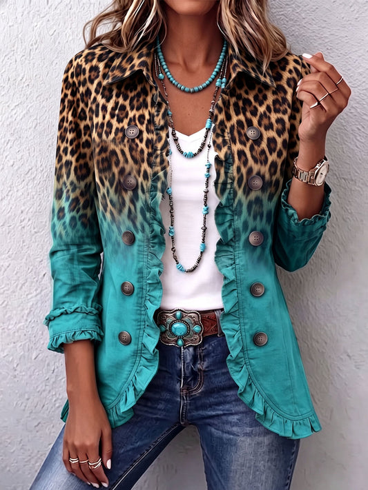 Mercedes | Blazer Donna Leopardo Degradé con Volant
