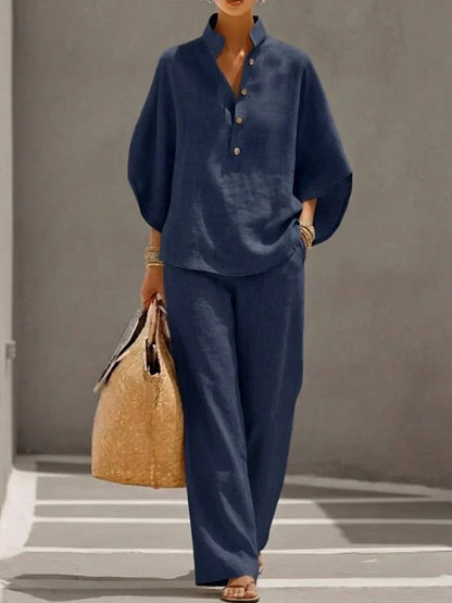 Greta | Completo Donna in Lino con Maniche a Pipistrello