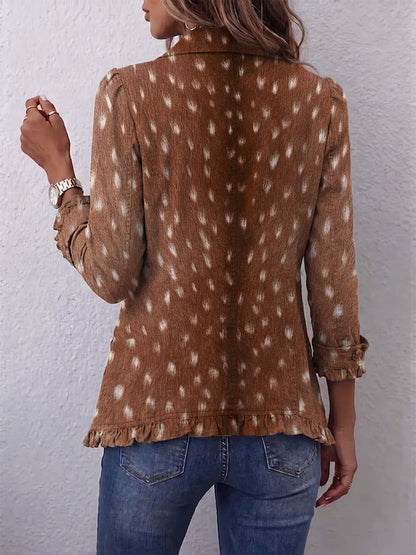 Nicolasa | Giacca Donna Stampa Animalier con Volant