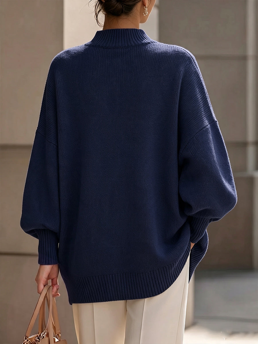 Regina | Maglione Donna Asimmetrico con Bottoni Dorati