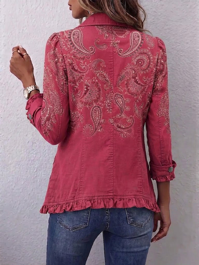 Adoración | Giacca Donna Paisley Rosa con Volant