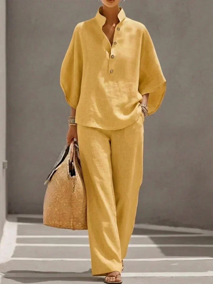 Greta | Completo Donna in Lino con Maniche a Pipistrello