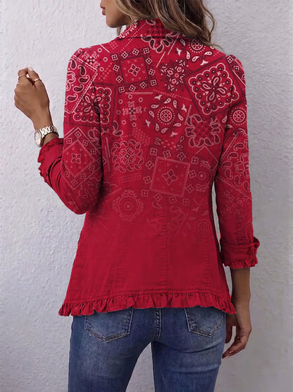 Clotilde | Giacca Donna Paisley Degradé con Volant