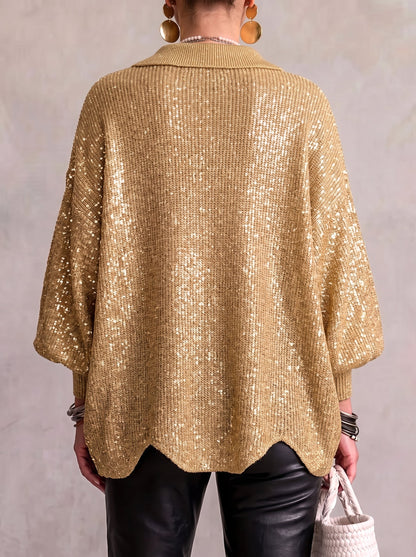 Karin | Cardigan Oversize Donna con Bottoni Dorati
