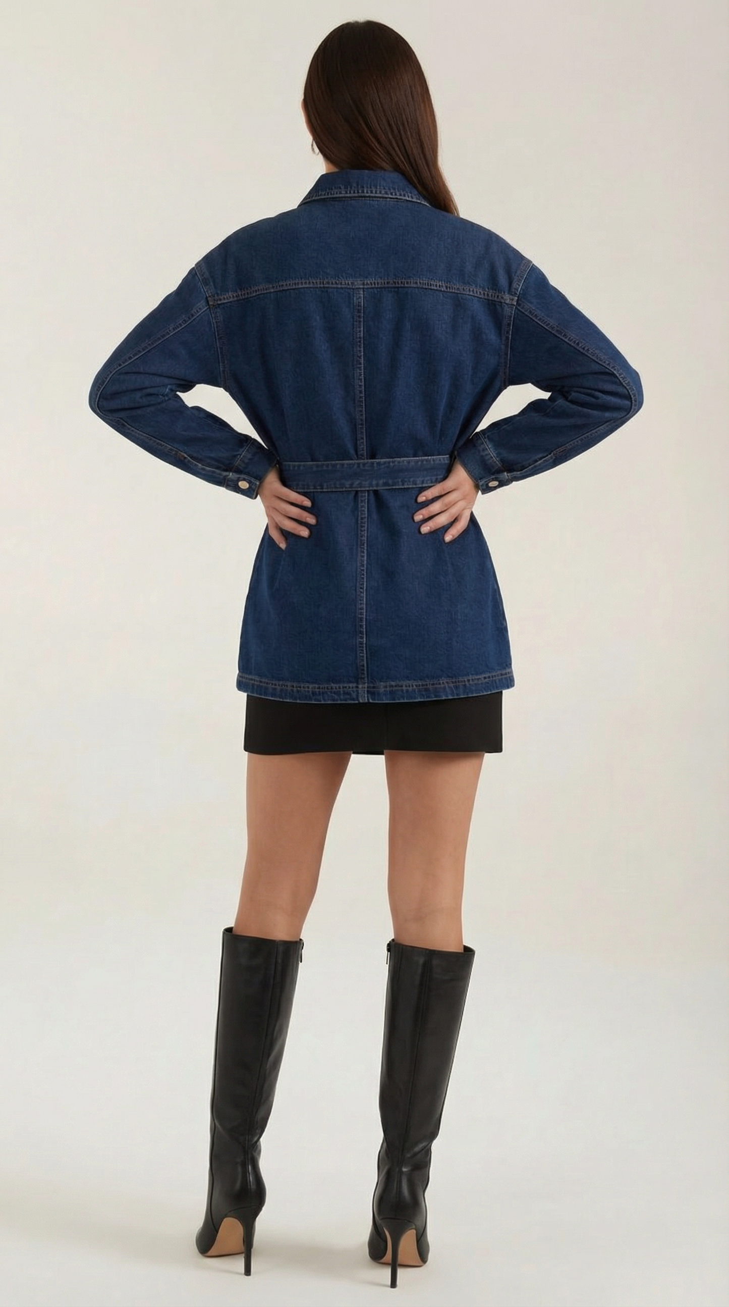 Giacca Donna in Jeans con Cintura