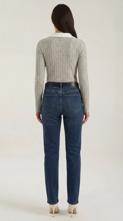 Top Donna a Coste con Maniche Lunghe