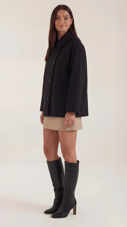 Cappotto Oversize Donna con Chiusura Asimmetrica