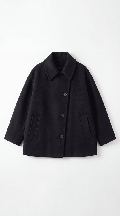 Cappotto Oversize Donna con Chiusura Asimmetrica