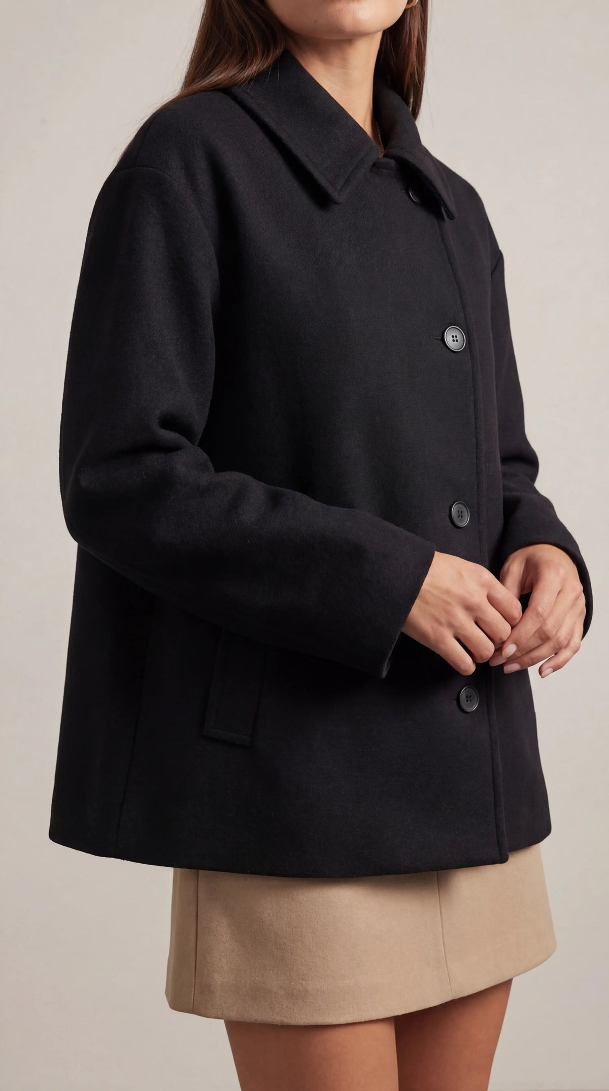 Cappotto Oversize Donna con Chiusura Asimmetrica