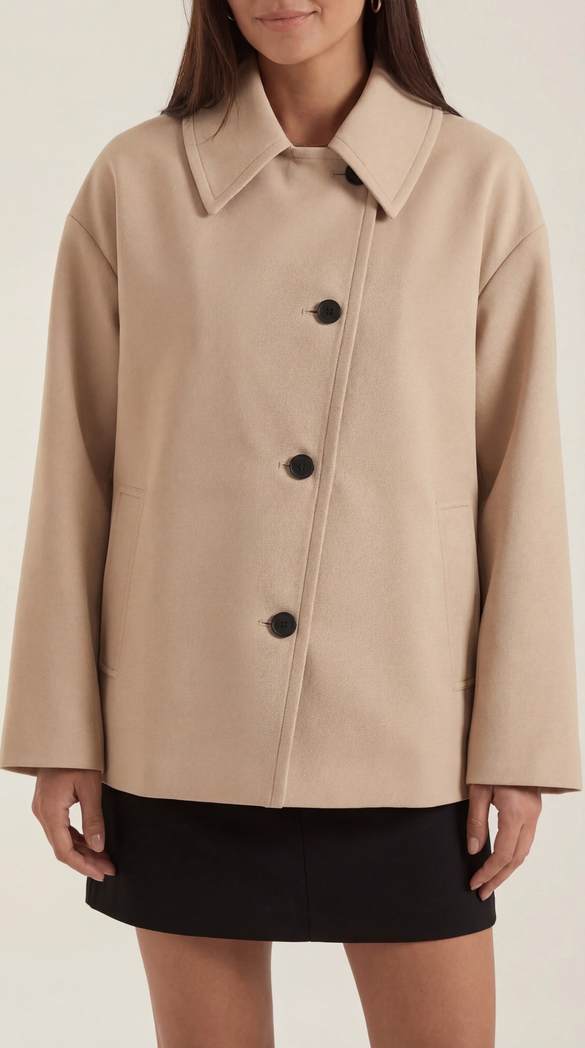Cappotto Oversize Donna con Chiusura Asimmetrica