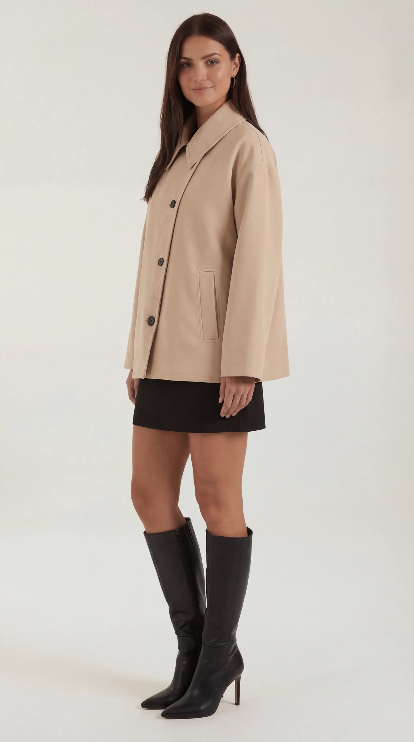 Cappotto Oversize Donna con Chiusura Asimmetrica
