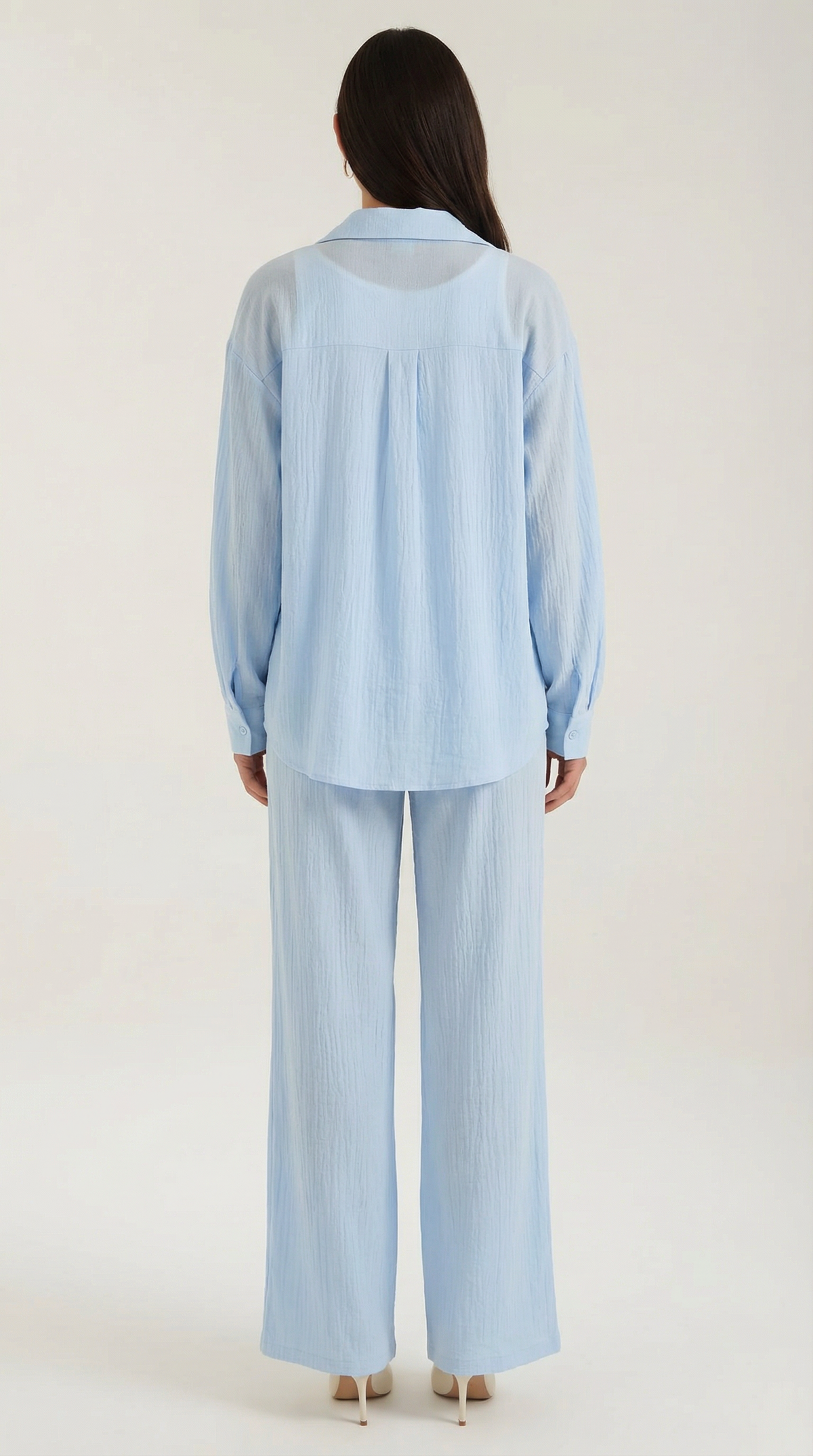 Set Donna Camicia e Pantaloni in Cotone
