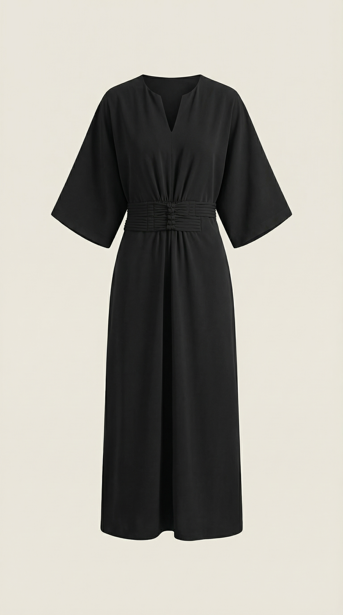 Abito Lungo Donna Tunica con Cintura Ruché
