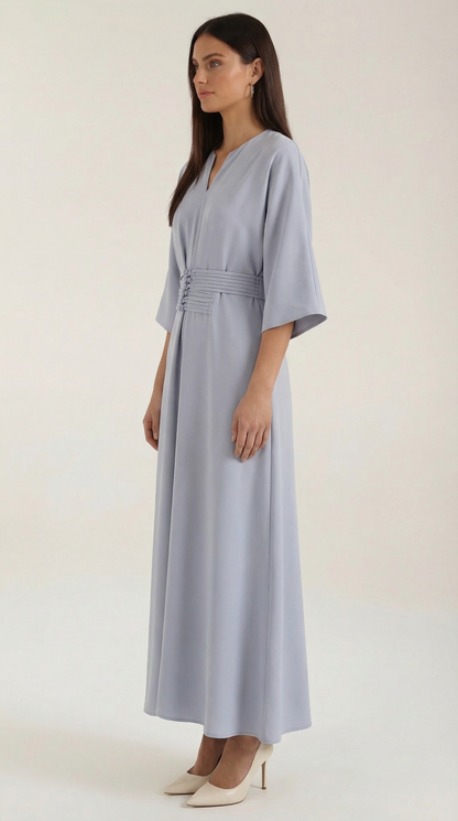 Abito Lungo Donna Tunica con Cintura Ruché